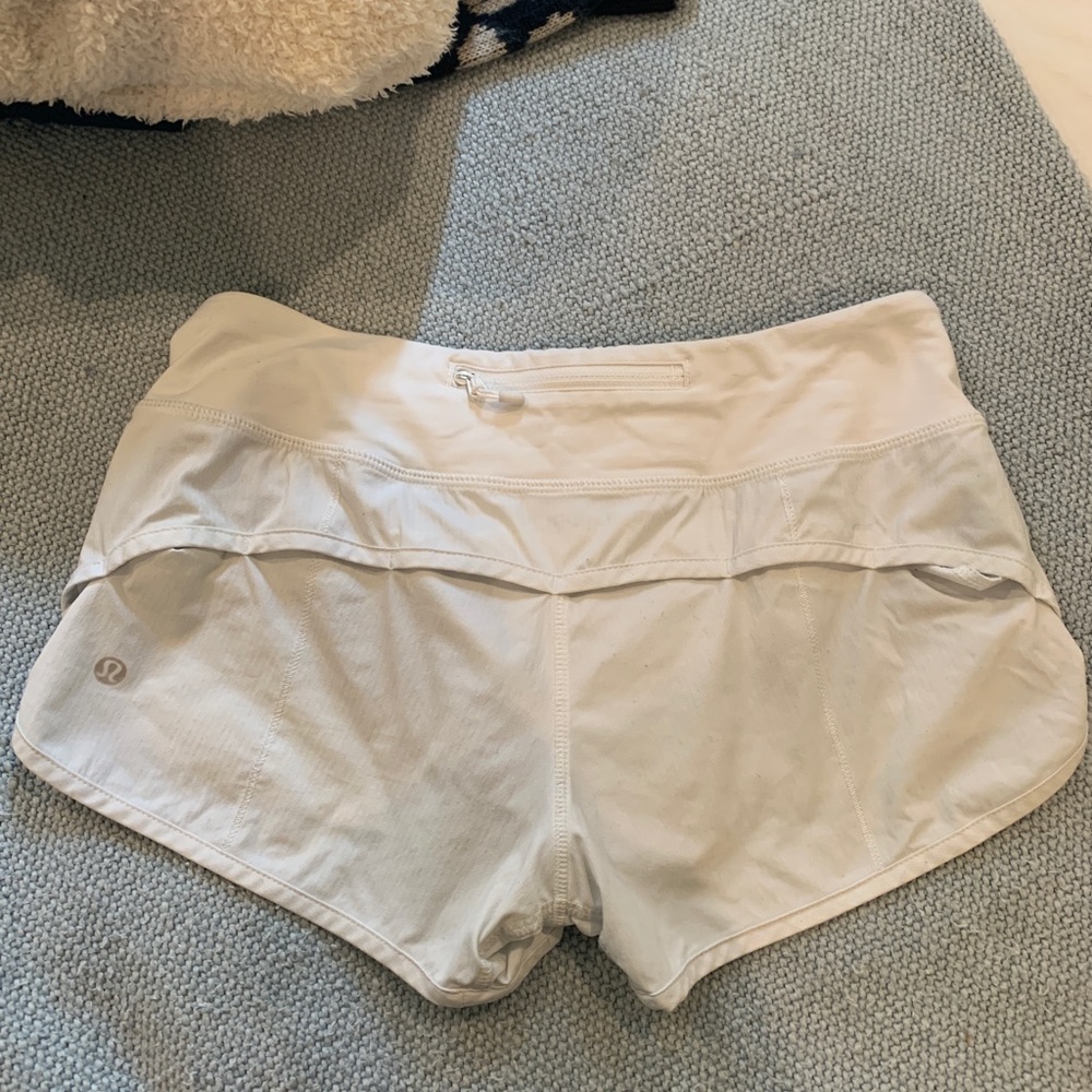 White Lululemon shorts